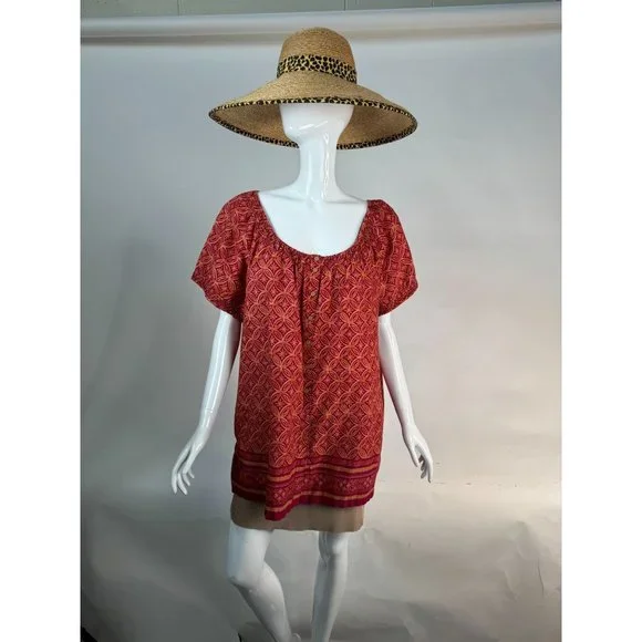 Sonoma Tops Sonoma Batik Boho Styled Top X Red Cotton Poshmark